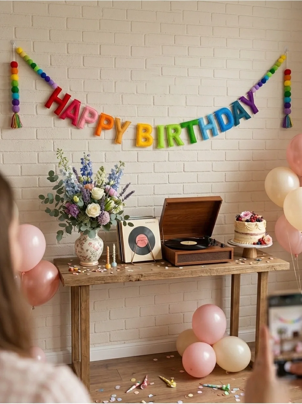 NWT Rainbow Felt Happy Birthday Banner